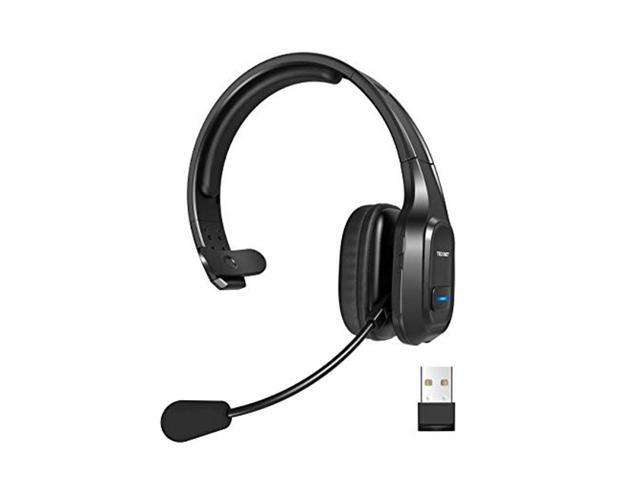 TECKNET Bluetooth Trucker Headset with Microphone Noise Canceling Wireless On Ear Headphones Hands Free Telephone Headset for Cell Phone Computer
