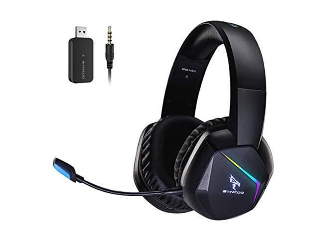 SOMIC 24G Wireless Gaming Headset with Microphone for PS5 PS4 Computer Gamer Headphone with Stereo Sound Detachable Mic Soft Earmuffs RGB LED