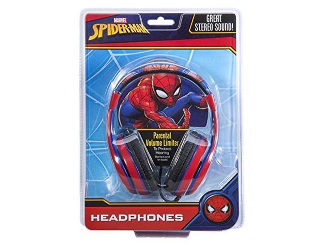 Spider Man Kids Headphones Adjustable Headband Stereo Sound 35Mm Jack Wired Headphones for Kids Tangle-Free Volume Control Foldable