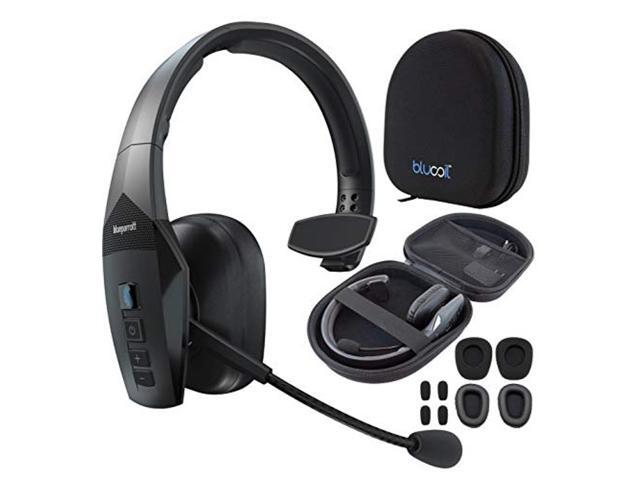 BlueParrott B550-XT Noise Canceling Bluetooth Headset with 300-FT Wireless Range for iOS and Android Bundle with Blucoil Headphones Carrying Case