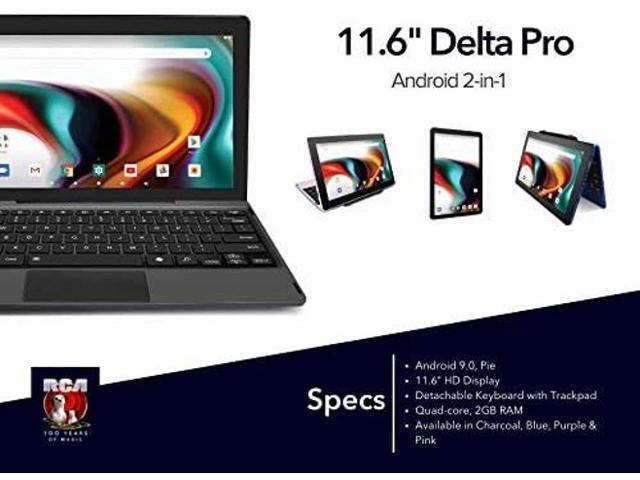 RCA 11 Delta Pro 116 Inch Quad-Core 2GB RAM 32GB Storage IPS 1366 x 768 Touchscreen WiFi Bluetooth with Detachable Keyboard Android 90 Tablet