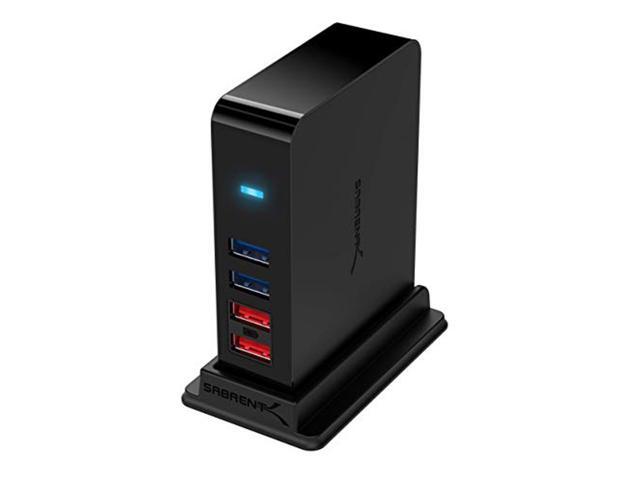 SABRENT 7 Port USB 30 HUB + 2 Charging Ports with 12V/4A Power Adapter [Black] (HB-U930)