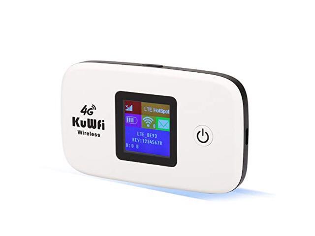 KuWFi 4G LTE Mobile WiFi Hotspot Unlocked Wireless Internet Router Devices with SIM Card Slot for Travel Support B2/B4/B5/B12/B17 Network Band for