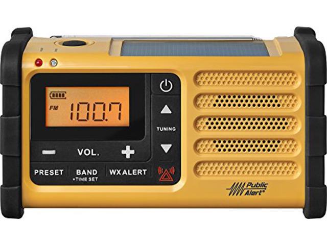 Sangean MMR-88 AM/FM/Weather+Alert Emergency Radio Solar/Hand Crank/USB/Flashlight Siren Smartphone Charger yellow