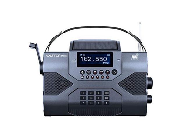 Kaito Emergency Radio Voyager Max KA900 Digital Solar Dynamo Crank Wind Up AM/FM/SW & NOAA Weather Stereo Radio Receiver with Bluetooth Real-time