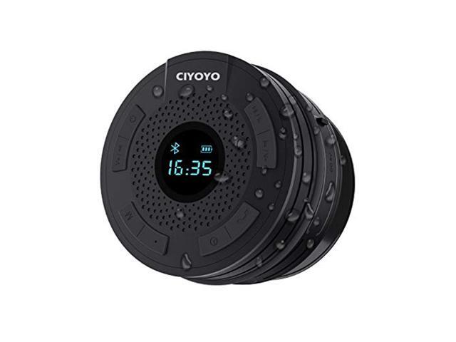 Shower Radio Bluetooth Speaker 50 Waterproof Bathroom Radio CIYOYO Wireless Shower Speakers with Clock Suction Cup Lanyard FM Radio LCD Display