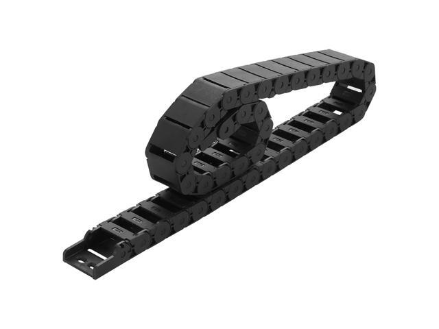 UKCOCO Plastic Flexible Nested Semi Closed CNC Drag Chain Cable Wire Carrier Towline 1M (Black)
