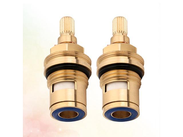 2PCS Replacement Thickened Water Faucet Cartridge Hot Cold Bathroom Tap Disc Core for Home (Blue Red)