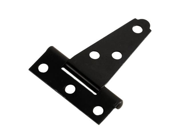 4PCS 2 Inches Sturdy T Shape Hinge Zinc Coating T-shaped Hinge Multi-purpose Triangle Hinges Slotted Bearing Door Hinge for Home Office (Black)