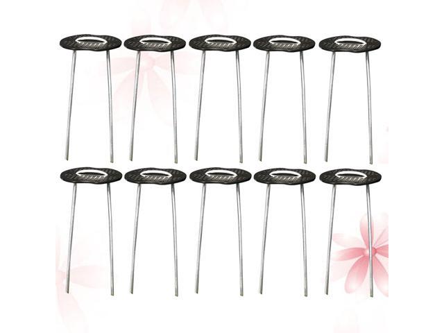 50 Sets U-shape Galvanized Ground Stakes Gaskets Fixing Stakes Lawn Gardening Stakes for Home Outdoor