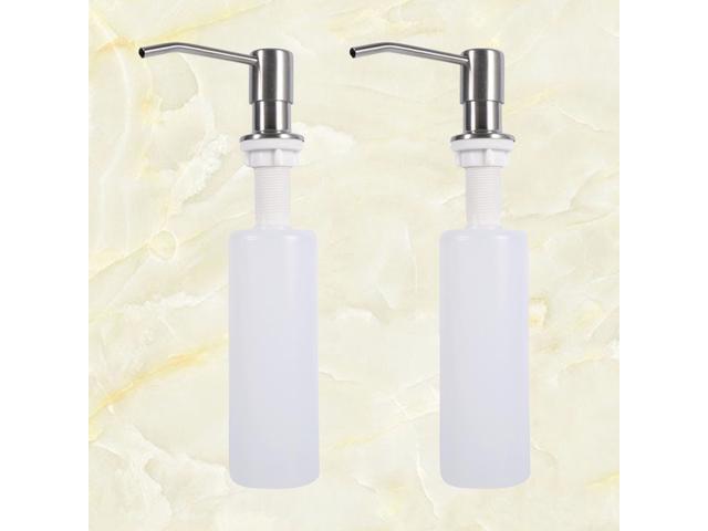 2Pcs 300ml Sink Liquid Soap Bottle Detergent Pump Bottle Cleanser Essence Dispenser Washbasin Supply for Kithcen Bathroom(White)