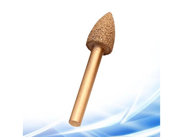 12mm Handle Cylinder Diamond Grinding Head Lapidary Rotary Burrs Jade Carving Jewelry Tools(Golden)