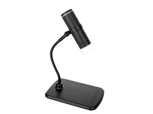 Wifi Electron Microscope Camera 1080P 8 Adjustable LED Lights Source USB Rechargeable 50-1000X Magnification 2MP Build-in Battery Microscope (Black)