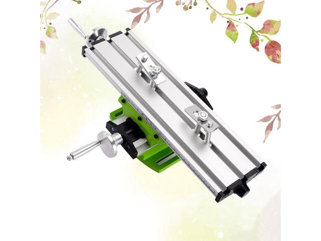 High Precision Slipway Hand Drill Bracket Bench Drill Rack Mini Drill Stand Silver and Light Green