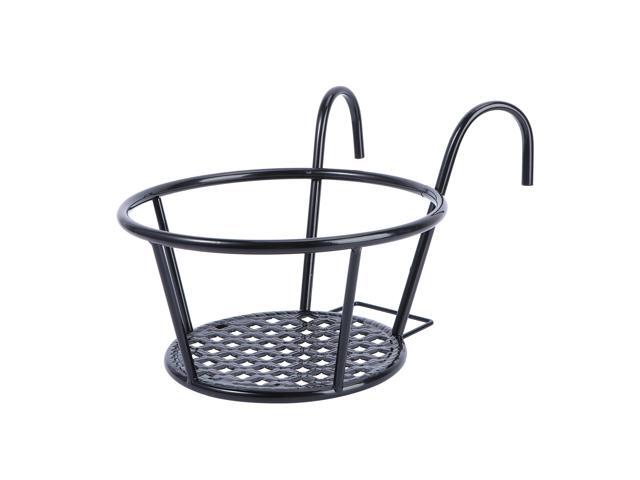 Succulent Hanging Planter Pot Flowerpot Planter Geometric Iron Metal Stand Supporting Flowerpot Shelf (Black)