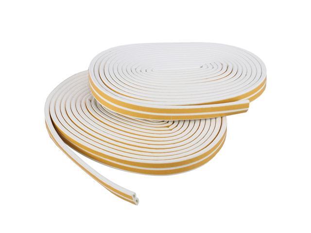 2 Pack of 10 Meters Self-adhesive Seal Foam Doors and Windows Draught Excluder Seal Strip Sound Insulation Strip(White)