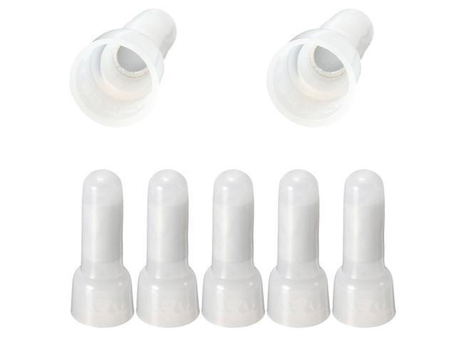 100Pcs 16-14 GA AWG Closed End Crimp Caps Splice Gauge Wire Connectors Terminals (White)