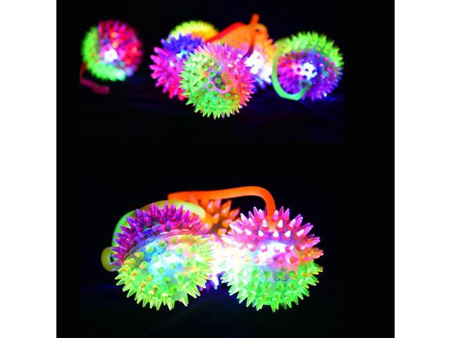 4 Pcs Squeaker Ball Dog Toy Luminous Elastic Spiky Ball Squeezy Bouncy Toy Balls for Men Women Adults Teens and Pets
