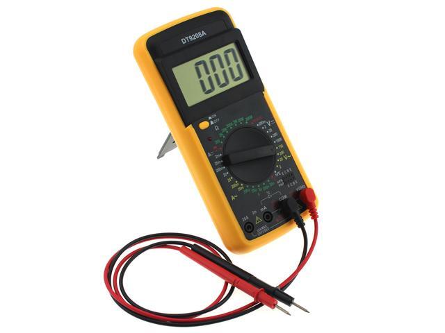 DT-9208A Portable LCD Digital Multimeter Voltmeter Ammeter Voltage Current Resistance Capacitance Meter Multi Tester (Yellow)