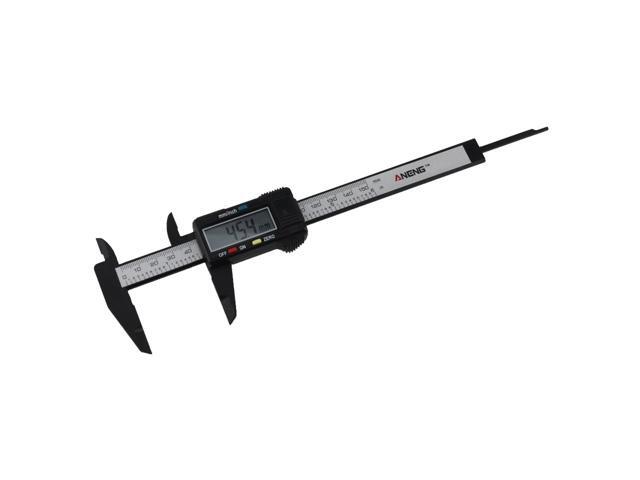 0-150mm 6inch LCD Digital Electronic Carbon Fiber Vernier Caliper Gauge Micrometer (Black)