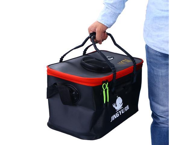 Thick EVA Folding Fishing Bucket Live Fish Water Tank Portable Outdoor Camping Hiking Bucket With Handle (Orange)