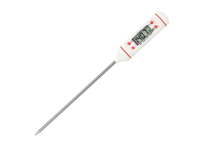 Accurate Cooking Thermometer Instant Read With LCD Display for Meat Grill BBQ Milk Bath Water (White)