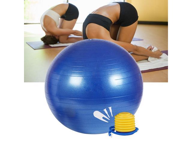 75cm Professional Exercise Anti Burst Stability and Yoga Ball for Fitness Balance Gym Workouts Pump Included (Dark Blue)