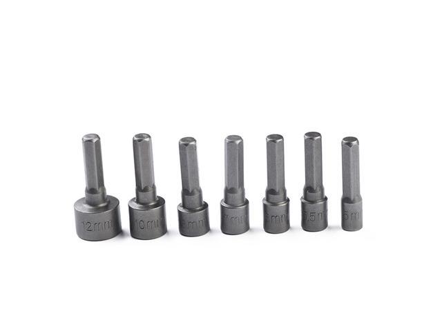 14 Pcs 5-12mm Imperial Socket Nut Impact Driver Adapter Drill Bits 1/4 Inch Hex Tool Set Nut Driver Socket Bit Set