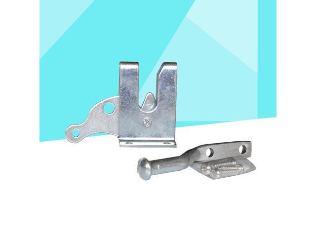 Gate Lock Anto Locking Electroplated Carbon Steel Hasp Latch auto Door lock for Garden Fencing Pasture Farm (Silver)