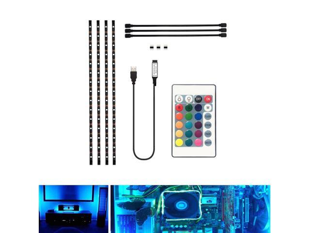 05m 5050 SMD Rope Light Waterproof Flexible RGB LED Strip Light with USB Control Cable for TV Closet Outdoor Lighting
