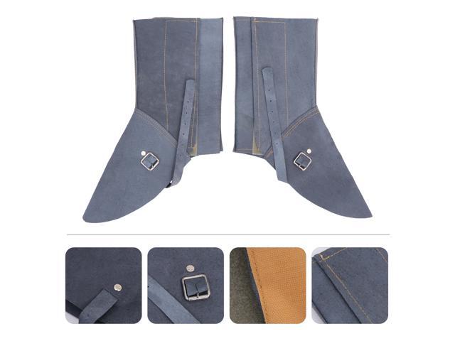 1 Pair Leather Welding Spats Heat and Abrasion Resistant Welding Boot Covers