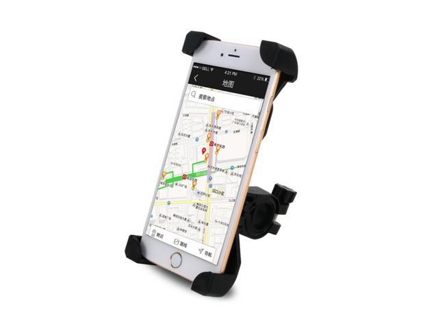 Universal Bike Phone Holder Adjustable 4-claw Non-Slip Mountain Road Bike Handlebar Mount Bracket for 35-65 inch Smartphones GPS Navigator (Black)
