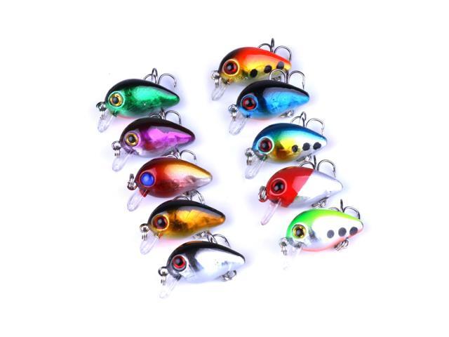 10PC 3CM Fishing Lures Large Hard Bait Lure with Treble Hook Life-like Fishing Bait 3D Fishing Eyes Popper Sinking Lure for Bass Trout Walleye Redfish