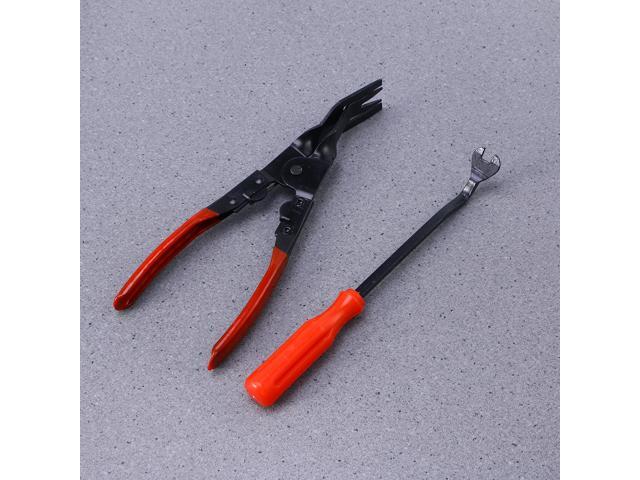 2pcs Car Door Trim Clip Buckle Removal Plier Removal Carbon Steel Pliers Tool Car Clamp Screwdriver
