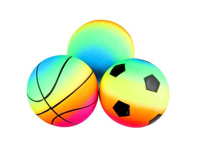3pcs Colorful Useful Rainbow Color Balls Rainbow Sports Balls for Outdoor Children Kids