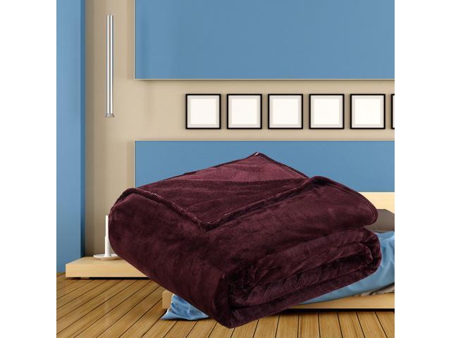Thick Blankets Flannel Fleece Blanket Lightweight Warm Bed Blanket 70x100cm (Red)
