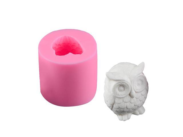 3D Owl Silicone Molds Cake Decorating Tools Bakeware Cupcake Dessert Chocolate Fondant Mold (Pink)