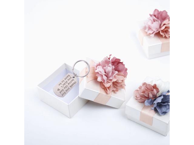 thank you for being the dad you didn't have to be Key Chain Ring for Father's Day Dad Gift (Silver)