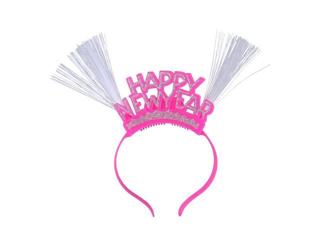 Christmas Fancy Dress LED Light Up Happy New Year Flashing Headband Christmas And Easter Party Ball Costumes Decoration Children Gift (Random Color)