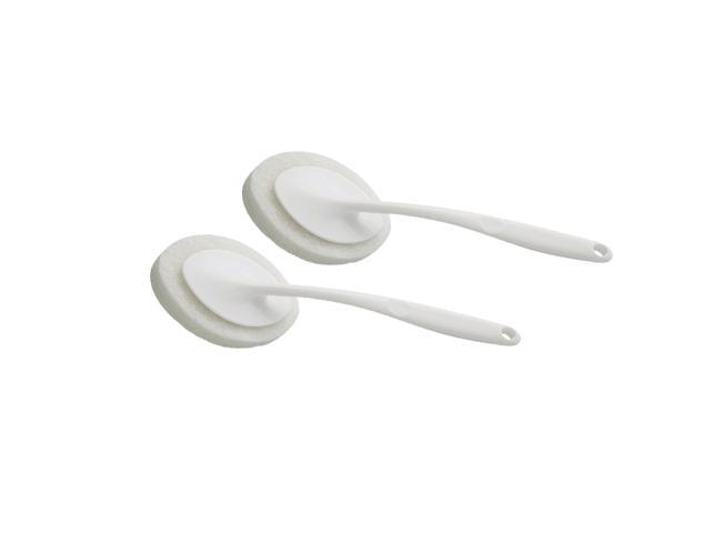 2pcs Multifunction Cleaning Brush Bath Sponge Brush Durable Cleaning Tools Sponge Wiper for Kitchen Bathroom Home (White)