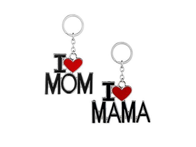 2pcs I LOVE MOM Key Chain I LOVE MAMA Key Ring for Mother's Day Mum Gift