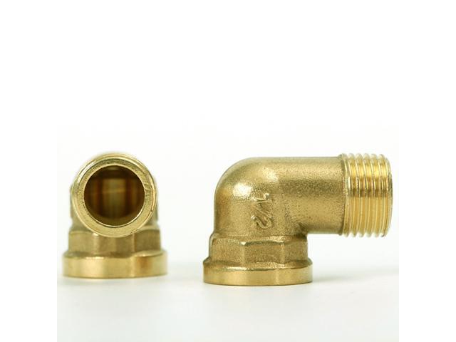 2PCS/Set Hose Elbow Connector 90 Degree Brass Hose Elbow(4 Inside And Outside Wire)