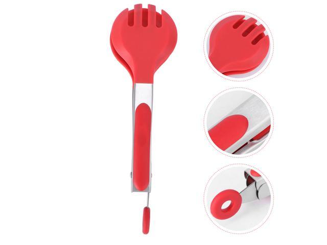 1PC Heat-resistant Food Clips Anti-slip Handle Bread Clips Silicone Grill Food Tong Stainless Steel BBQ Bread Tongs Long Handle Dining Room Serving
