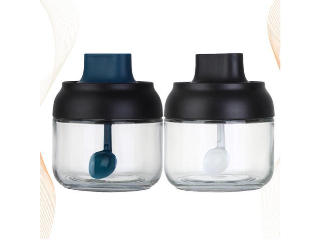 2pcs Glass Sealed Seasoning Pot Seasoning Jars Household Seasoning Boxes Sealed Condiment Pot for Home Restaurant Use (Random Color)