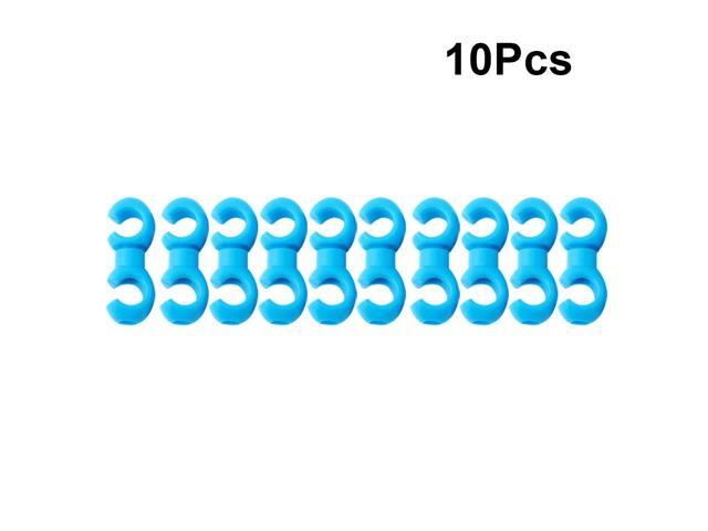 10pcs Bike Road Handcuffs Shape Clips Housing Hose Guide for Brake Cable Derailleur Line Case Rotatable Clasps(Blue)