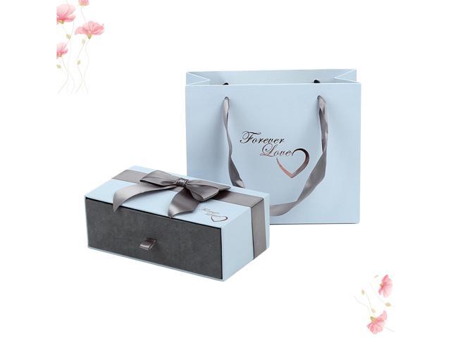 Blue Romantic Valentines Day Gifts Novelty Eternal Flower Gifts Creative Necklace Arrangement Gift Box without Necklace
