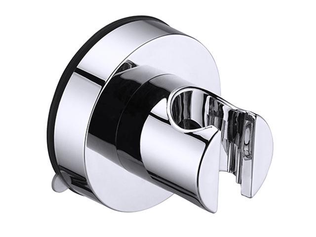 1PC Punch Free Shower Nozzle Bracket Suction Cup Type Adjustable Shower Head Fixed Stand Base (Silver)