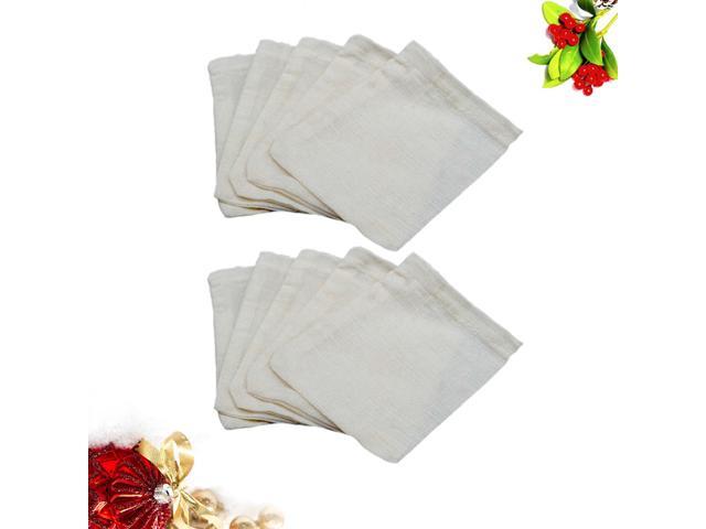 20PCS Cotton Cloth Tea Bags Drawstring Filter Empty Bag for Loose Leaf Tea Herbs - 6x8cm (White)