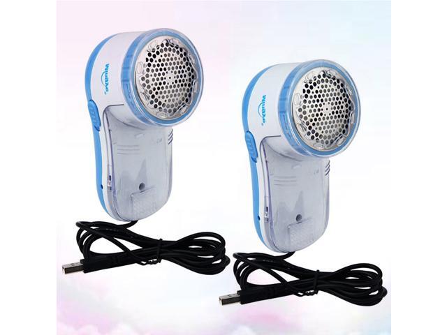 2pcs Lint Remover Fuzz Fabric Shaver Fluff Remover USB for Clothes Carpet Curtain Sweater (Blue)