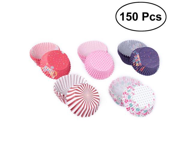 150pcs/Pack Paper Baking Cups Various Styles Cupcake Liner for Wedding Party Birthday Decoration (Random Delivery)